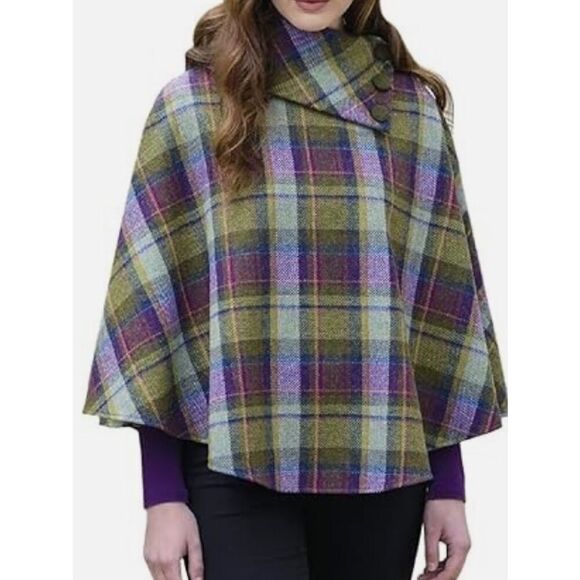Mucros Weavers Jackets & Blazers - Mucros Weavers Irish Tweed Poncho for Women Made in Ireland 100% Irish Wool